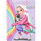 Depesche 12727 TOPModel - Cep boyama kitabı, pratik boyutta, kıyafet tasarlamak i&ccedil;in 120 sayfa, &ccedil;ıkartma arklı ve spiral cilt