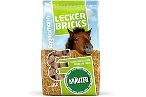 EGGERSMANN MEIN PFERDEFUTTER Eggersmann My Horse Food 1kg Golosinas para Caballos | Deliciosos Ladrillos para Caballos y Ponis | Sabor a Hierbas Naturales recompensa y para el intermedio | Accesorios para Caballos