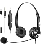 Callez Cuffie USB con Microfono Doppio ENC Cancellazione del Rumore per Computer, Cuffie PC Auricolari con Pulsante Teams per Teams Zoom Lavoro Ufficio Videoconferenze Call Center Business