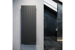 ELEGANT Design - Termosifone piatto Antrazit, a doppio strato, per bagno, salotto, termosifone, verticale