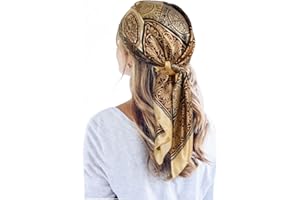 QBSM 35'' Satin Large Square Head Scarf Silk Feeling Neck Scarves Hair Sleeping Wrap Lightweight Headscarf for Women