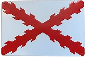 GEMELOLANDIA Placa decorativa de la Cruz de Borgoña bandera antigua de España 29,8x20cm | Del Mundo, de Países, Nacionales y Autonómicas de España Para Decoración de Cualquier Espacio