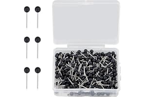 HXMJIED 400 Pcs Map Tacks, 0.63 inches Head - Black Map Push Pins for Wall Drawing Pinboard, Bulletin Board