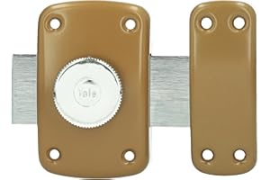Yale Security Yale YV10BT/30-Cerradura de Puerta con botón Interior y Cilindro de 23 mm de diámetro y 30 mm de Longitud, 5 Pines YV10BT/30, Marrón Dorado