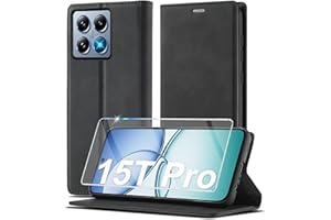 Ailicici Leder für Xiaomi 15T Pro Hülle 4G/5G [Mit Schutzfolie] Wallet RFID Blocker Handyhülle, Ledermaterial Kartenfach Klapphülle, Klappbar Ständer Flip Case,Stoßfeste Holster Cover Schutzhülle