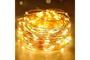 ‎LITOGO litogo Lichterkette Batterie Timer, 3M 30 LED Lichterkette Innen Wasserdicht Kupferdraht Fairy Lights, Lichterketten Batteriebetrieben (AA Batterie) für Party Weihnachten Hochzeit Deko, Warmweiß