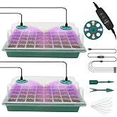 MQFORU Germination Seed Trays with Adjustable Growth Light, 2 Pcs 80 Cells Seed Germinator, 2 Metres Timer Controller for Gre