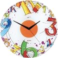 E-My Pisolo Orologio Da Parete Per Cameretta | Multicolore 35 Cm Con Meccanismo Silenzioso | Vetro E Plastica, BPA Free, Regalo Per Bambini