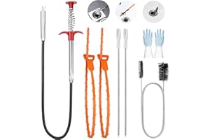 STARWARD 7 Pièces Furet Deboucheur Canalisation, Deboucheur Canalisation Professionnel 160 CM, Pince Telescopique avec Accessoires, pour Cuisine, Salle Bain, Égouts