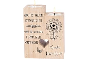 SANMU Geschenk Kollegin, Abschiedsgeschenk Kollegen Jobwechsel, Kerzenständer, Danke Geschenke Kollegen
