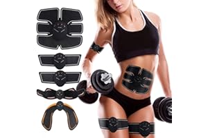 Jenylu EMS Trainingsgerät, EMS Bauchtrainer, Elektrisch Muskelstimulationsgeräte, 6 Modi & 10 Intensitäten USB Wiederaufladbar EMS Bauchmuskeltrainer bauchtrainer für zuhause Bauch/Arm/Bein/Po Trainer