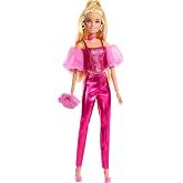 Barbie Deluxe Style Stil İkonu Metalik pembe korse-pantolon kombini ve aksesuarlarıyla sarı sa&ccedil;lı bebek (5), JFP40