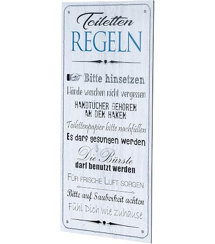 Wandschild 'Werkstatt-Regel' - 20x30 Cm, Metall, Humorvoller Spruch, Deko Für Werkstatt, Garage Oder Männerzimmer