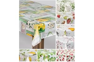 ‎LARO laro Wachstuch-Tischdecke Wachstischdecke Gartentischdecke, Muster:Blumen Narzissen Tulpen Margeriten, Größe:100x140