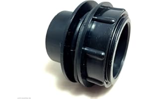 Aquacadabra 1.5" Threaded Solvent Weld Pond Tank Connector - With Rubber Washer Seal