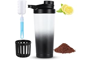 ACWOO 750 ml rostfritt stål proteinshaker, shaker med termisk funktion, läckagesäker, varm i upp till 12 timmar, med skakbollar (gradient)
