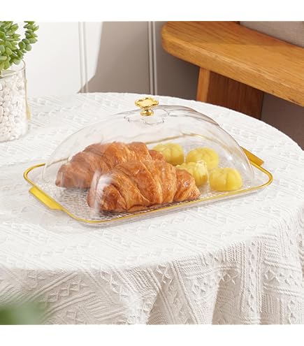 UPKOCH 23cm Glass Cake Dome With Handles, Clear Cloche Cover For - View #9