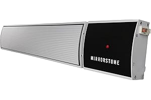 MIRRORSTONE INFRARED HEATING Mirrorstone 1800W White Zenos Infrared Bar Heater For Indoor Outdoor Office Warehouse Patio Conservatory