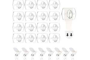 Ainiv Pequeño Clips para Colgar Luces en Exteriores, 4 PCS Mini Ganchos Transparentes con 80 clips transparentes y 80 tiras -Decora Sin Taladrar Sin Dejar Marcas Sin Residuos Pegajosos