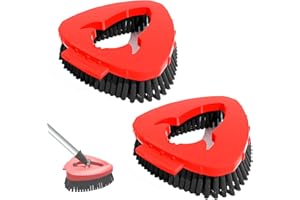 WAKAYOYO 2 Pack Spin Mop Scrubber Head Replacement Compatible with Vileda Turbo Mop System, Stiff Bristle Scrubbing Head Brush Head Scrubber Brush Head for Bathroom Kitchen Swimming Pools Wall Deck