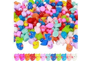 Fanshiontide 120 Pièces Mini Canards en Résine 12 Couleurs Canard en Plastique Petit Canard a Cacher Miniatures Figurines pour Aquarium Paysage Maison de Poupée Ornement DIY Statues