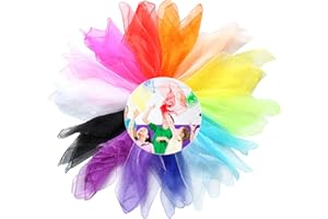 SumDirect Dance Scarves, Children Dance Juggling Scarf 60 x 60cm, Multicolor Square Silk Dance Scarf with Hemmed Edges, Baby Sensory Toys, Rhythm Band, Magic Performance Props Accessories（14 Colors）