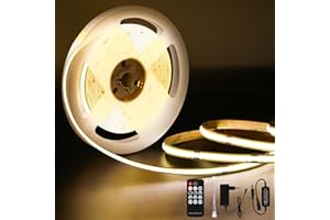 ANTENLICHT Ruban LED COB 5M Blanc Naturel 4000K 36W LED Dimmable avec Télécommande, CRI90+, 24V 8mm de Largeur Bande LED, Auto-adhésif Personnalisable pour Décoration Intérieure, Éclairage