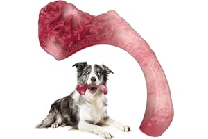 MASBRILL Giocattoli per Cani Indistruttibile, Forma di Bistecca Giocattoli Masticare per Cani con Vero Sapore di Manzo, Giocattolo per Cani di Nylon Durevole per Cani Piccoli/Medio/Grande Aggressivi