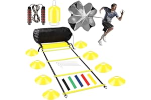Jewaytec Kit d'entraînement de football, Agility Speed Ladder, échelle de coordination, accessoires d'entraînement