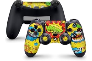 ‎SKINS4U Skins4u Aufkleber Skin Designfolie Controller Schutzfolie kompatibel zu Sony Playstation 4 Controller PS4 Comics Gelb