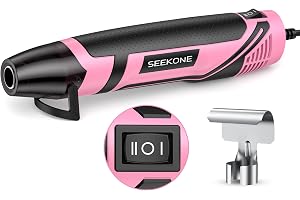 SEEKONE Mini Värmepistol 2 Temperatur 260 ℃/450 ℃, 350 W Handhållet Varmluftspistolverktyg 1,5S Snabbuppvärmning med Överbelastningsskydd, Halkfri Gummikropp, Munstycke för Hantverksprägling