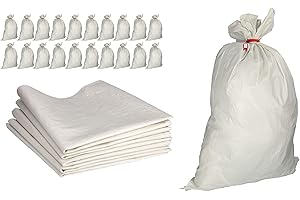 ToolSpace Sac à Gravat - Sacs en Polypropylène Alimentaire pour Cereale Chantier Riz et Grain, 20x Tissu PP 105x65 cm Agricole pour Charbon Stockage Ble Maïs Farine Sable et Déchets, Tissé 50 kg