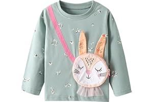 MUJOQE Mädchen Langarmshirt Baumwolle Einhorn Weiche Pullover Kinder Langarm Shirt Regenbogen Oberteile 1-7 Jahre Gr.92-122