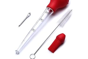 CHEF REMI 4-in-1 Turkey Baster Kit -2 Yr Warranty-Includes BPA-Free Baster, Basting Brush, Marinade Injector & Cleaning Brush