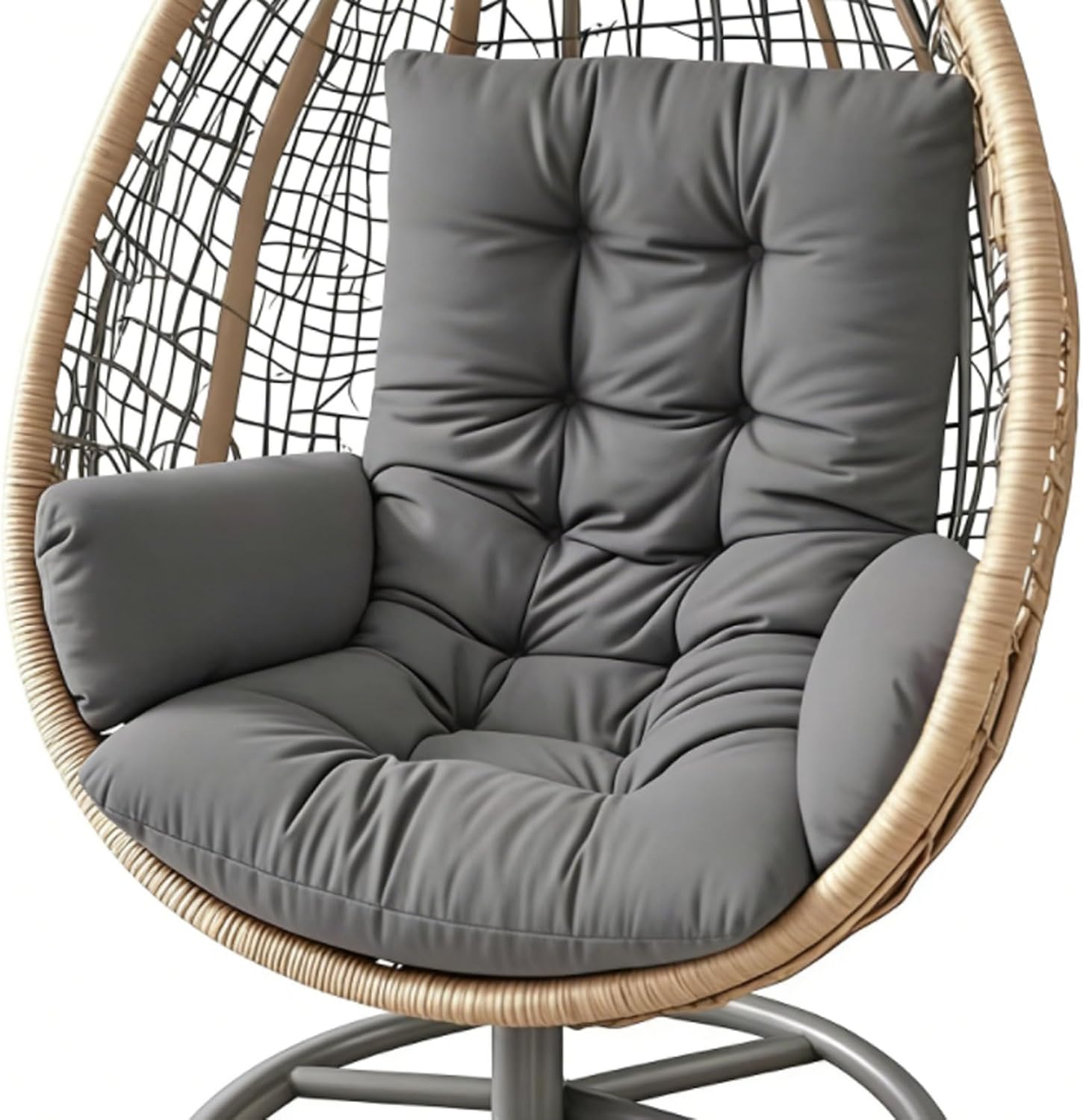 Yahbrra Thicken Egg Chair Cushion: Garden Outdoor Indoor Hanging Replacement Cushions for Hammock Waterproof Soft Swings Chair Cushion pp Cotton Filler (Dark Gray, 120 * 60 * 12cm)