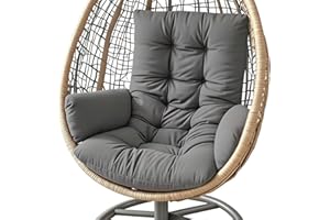 Yahbrra Thicken Egg Chair Cushion: Garden Outdoor Indoor Hanging Replacement Cushions for Hammock Waterproof Soft Swings Chair Cushion pp Cotton Filler (Dark Gray, 120 * 60 * 12cm)
