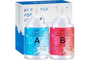 JDiction Epoxidharz, klares 1 Gallone/3,78 Liter hochglänzendes Epoxidharz, selbstnivellierendes Beschichtungs- und Gießharz für die Schmuckherstellung, Tischplatten-, Holz- und Formenbau