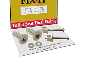 MASS DYNAMIC FIX-IT Pack of Dual Fixing, Includes Top Fix/Bottom Fix Tightly Secures Your Toilet Seat, Suitable for 14-19 mm Hole Sizes in Standard Pans