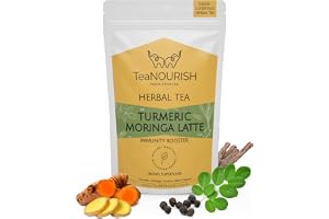 TeaNOURISH Turmeric Moringa Latte | Blend of Indian Superfoods Turmeric, Moringa, Licorice & Black Pepper