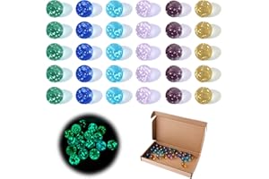Elkuaie 30 Glasleuchtkugeln, glasierte Leuchtkugeln, 1,6 cm große Glasmurmeln, porenfreie Glaskugeln, 6-farbige Leuchtkugeln, können für die Heimdekoration von Kinderspielzeug verwendet Werden