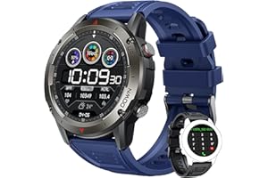 MOTSFIT Smartwatch męski zegarek fitness z zegarkiem sportowym – 1,42 cala, duży wyświetlacz, smartwatch męski z funkcją telefonu, wodoszczelność IP68, tracker fitness z pulsometrem, krokomierzem, Smart Watch