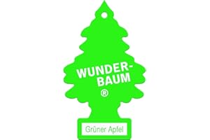 WUNDER-BAUM Samochodowy odświeżacz powietrza I zawieszka zapewnia długotrwały zapach w samochodzie lub w domu, zielone jabłko, 1 sztuka