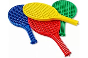 ND SPORTS Plastic Tennis Rackets for Kids – Set of 4 Colorful Training Paddles | Lightweight & Durable | Ideal for Tennis, Badminton, PE, Garden & Beach Games