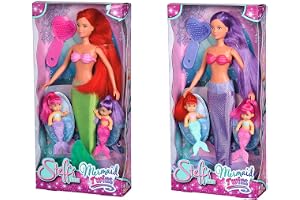 Simba 105734162 - Steffi LOVE Sjöjungfru med sina Tvillingar - Steffi LOVE Sjöjungfru med Sina Tvillingar, Hårborste Inkluderat, Från 3 år