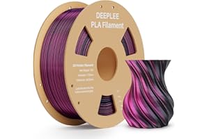 Filamento Silk PLA DEEPLEE, Tolerancia de Precisión +/- 0.02mm, Material de Impresión 3D Compatible con Impresoras FDM, Negro y Rojo 1KG