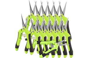 HAKZEON 12 PCS 6.5 Inch Bud Trimming Pruning Scissors, Stainless Steel Gardening Pruning Shears, Garden Hand Pruners for Easy Pruning Garden Tree Pot Plant Flowers