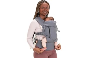 Beco Baby Carrier 8 – Portabebés de soporte y adaptable para bebés de 7 a 45 libras con panel de malla fresca convertible (Gris oscuro frío)