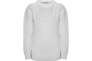 TOP VENDOR New Unsex Kids Girls Boys Aran Knit Long Sleeve Knitted Jumper Sweater Pullover Top Size 3years to13 Years