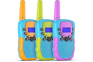 Selieve Giocattoli Bambini 3-8 Anni Walkie Talkie Bambini 3 KM Radio Bidirezionale a Lungo Raggio Avventure All'aria Aperta Giocattoli per Ragazze, Regali per Ragazze da 3 a 10 Anni (Arancio)