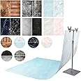 6 Pcs 12 Patterns Double Sided Photography Background Paper,22X35 in 2-in-1 Marble/Wood/Cement Texture Pattern,Flat Lay Photo Tabletop Backdrops for Jewelry Cosmetics Makeup Photoshoot (6 PCS - BB)